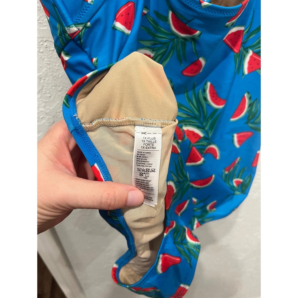 Old Navy Tropical Watermelon One Piece Swimsuit Size 1X Whimsical Summer Beach - Picture 8 of 9